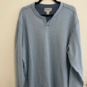 Tommy Bahama Men's Reversible split crew neck pullover light blue/navy XXL